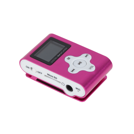 Odtwarzacz MP3 z wyświetlaczem Quer (różowy)