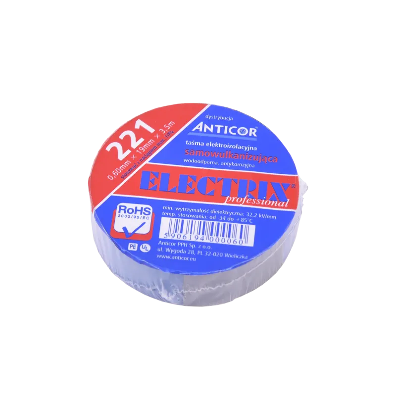 Taśma samowulkanizująca butylowa 0,6mmx19mmx3.5m/221/