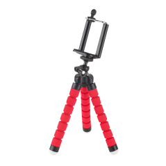 Uchwyt tripod, statyw elastyczny M-LIFE do telefonu / kamery sportowej czerwony