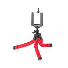 Uchwyt tripod, statyw elastyczny M-LIFE do telefonu / kamery sportowej czerwony