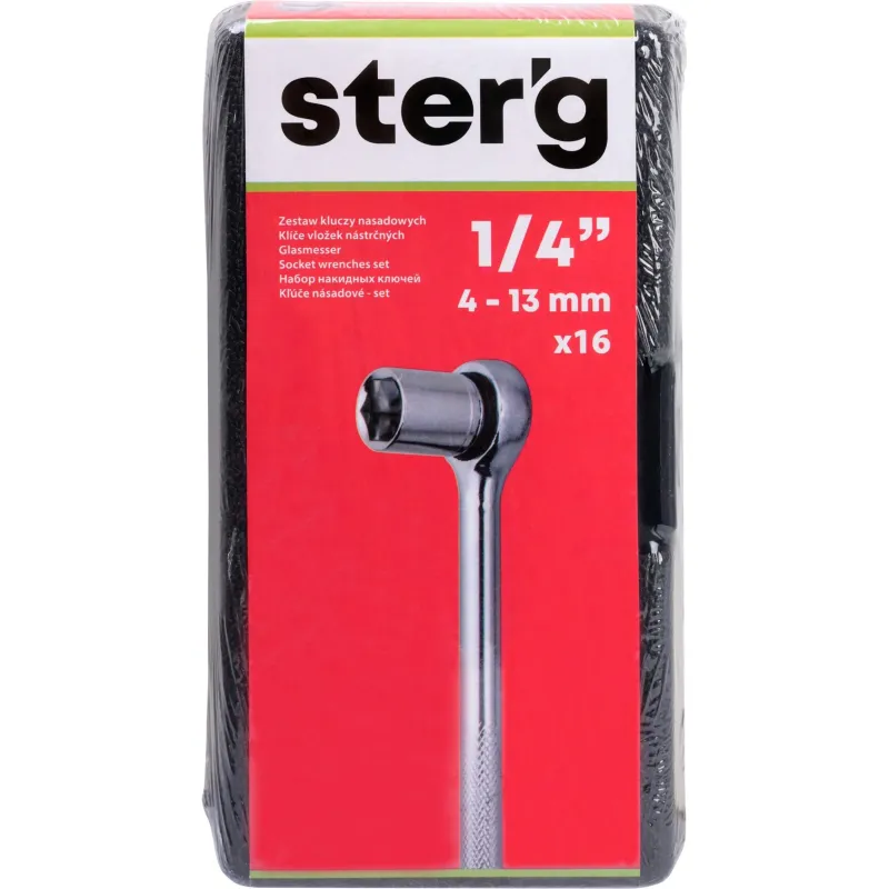Klucze nasadowe 1/4": 4-13 mm 16 szt. Klucze nasadowe 1/4": 4-13 mm 16 szt.
