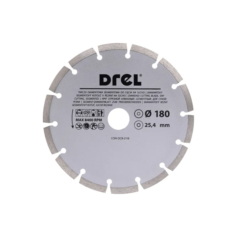 Tarcza diamentowa 180 x 25.4 mm, segmentowa