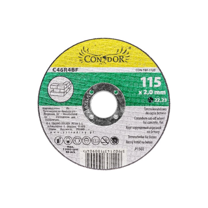 Tarcza korundowa do betonu 115 x 2.0 x 22.2 mm