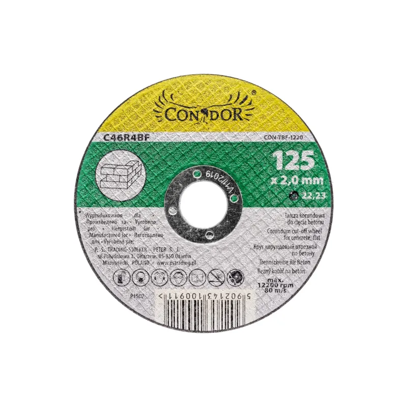 Tarcza korundowa do betonu 125 x 2.0 x 22.2 mm
