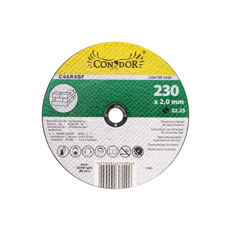 Tarcza korundowa do betonu 230 x 2.0 x 22.2 mm