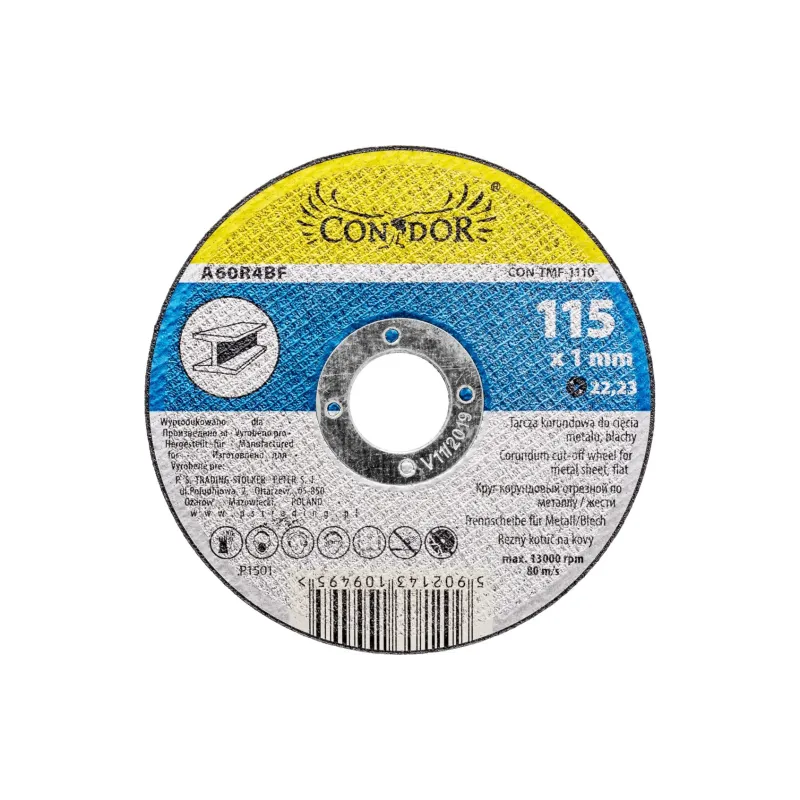 Tarcza korundowa 115 x 1.0 x 22.2 mm, do metalu