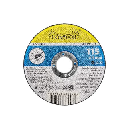 Tarcza korundowa 115 x 1.0 x 22.2 mm, do metalu