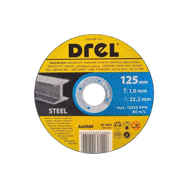 Tarcza korundowa 125 x 1.0 x 22.2 mm, do metalu Tarcza korundowa 125 x 1.0 x 22.2 mm, do metalu