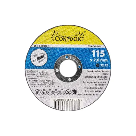 Tarcza korundowa 115 x 2.0 x 22.2 mm, do metalu