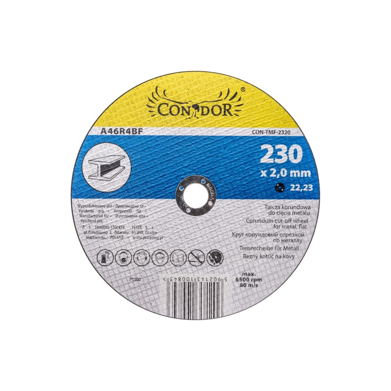 Tarcza korundowa 230 x 2.0 x 22.2 mm, do metalu