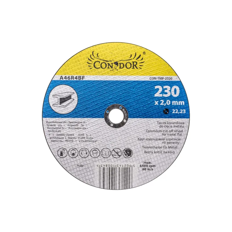 Tarcza korundowa 230 x 2.0 x 22.2 mm, do metalu Tarcza korundowa 230 x 2.0 x 22.2 mm, do metalu