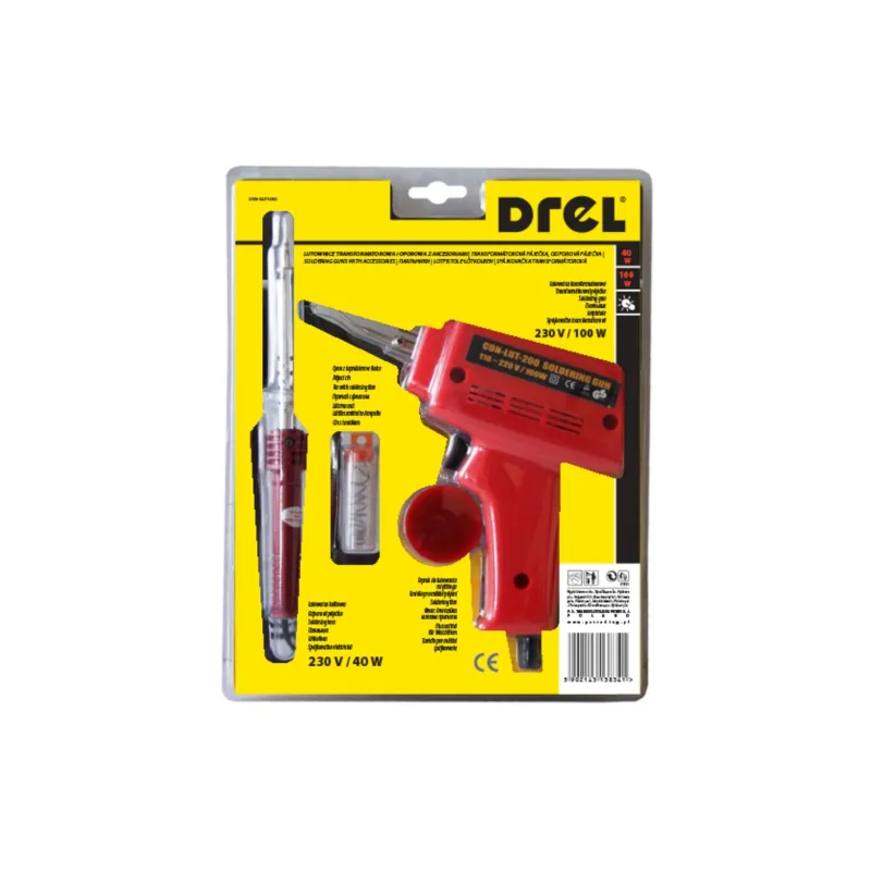 Zestaw lutownic 100W, transformatorowa i oporowa, z akcesoriami Zestaw lutownic 100W, transformatorowa i oporowa, z akcesoriami