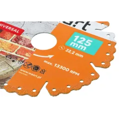 Tarcza diamentowa 125 x 22.2 mm, uniwersalna