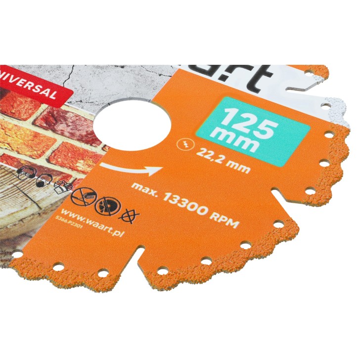 Tarcza diamentowa 125 x 22.2 mm, uniwersalna