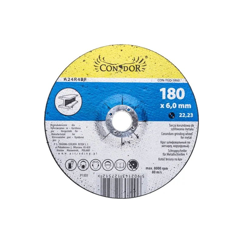 Tarcza korundowa do szlifowania metalu 180 x 6.0 x 22.2 mm Tarcza korundowa do szlifowania metalu 180 x 6.0 x 22.2 mm