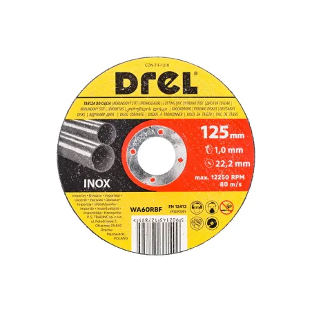 Tarcza korundowa 125 x 1.0 x 22.2 mm, do metalu, Inox