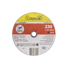 Tarcza korundowa 230 x 2.5 x 22.2 mm, do metalu, Inox