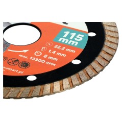 Tarcza diamentowa 115 x 22.2 mm, Turbo