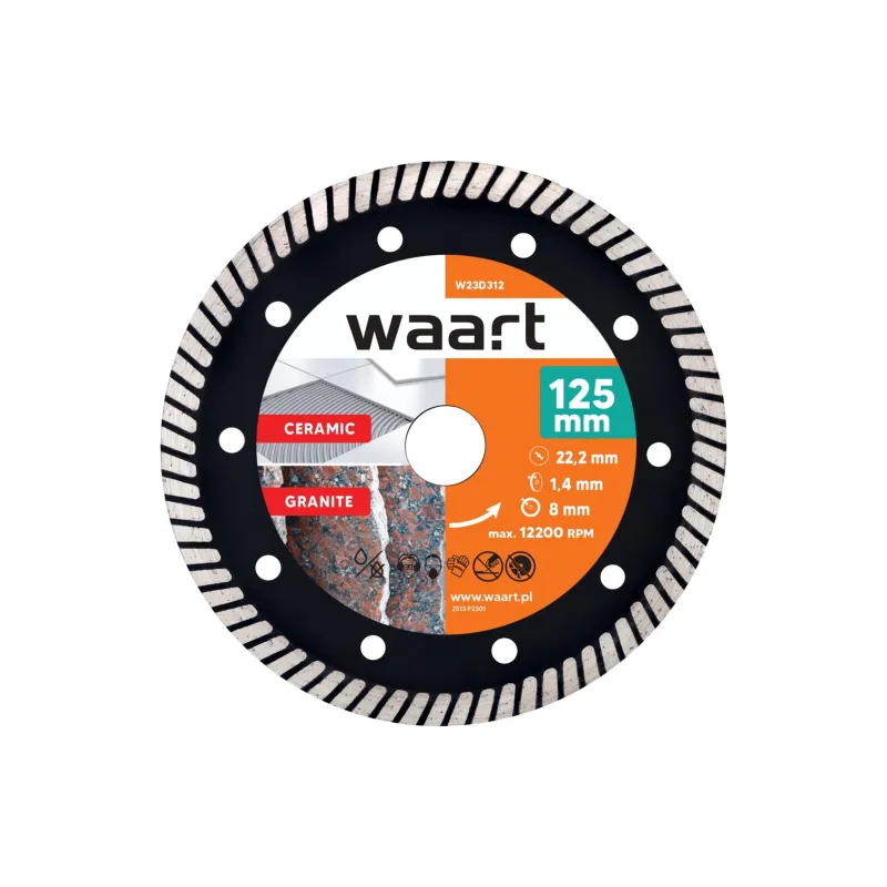 Tarcza diamentowa 125 x 22.2 mm, Turbo