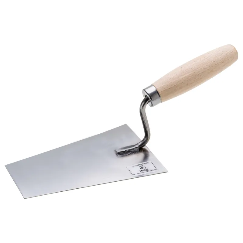 Kielnia sztukatorska trapezowa, 160 mm, stal nierdzewna, drewniany uchwyt