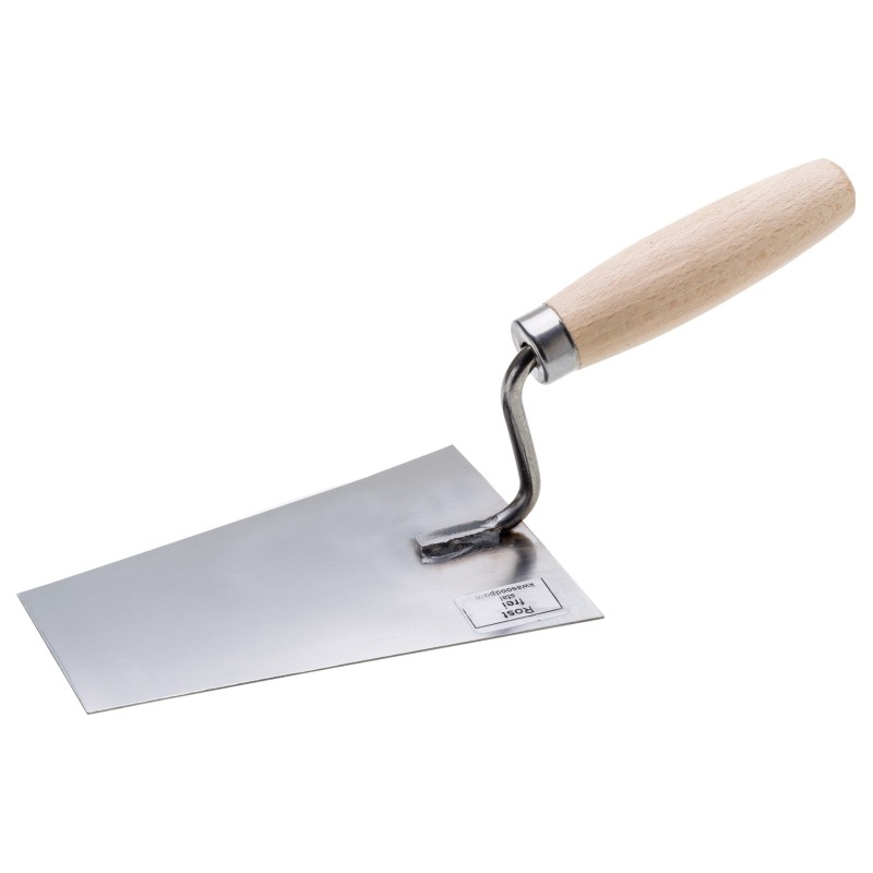 Kielnia sztukatorska trapezowa, 180 mm, stal nierdzewna, drewniany uchwyt Kielnia sztukatorska trapezowa, 180 mm, stal nierdzewna, drewniany uchwyt