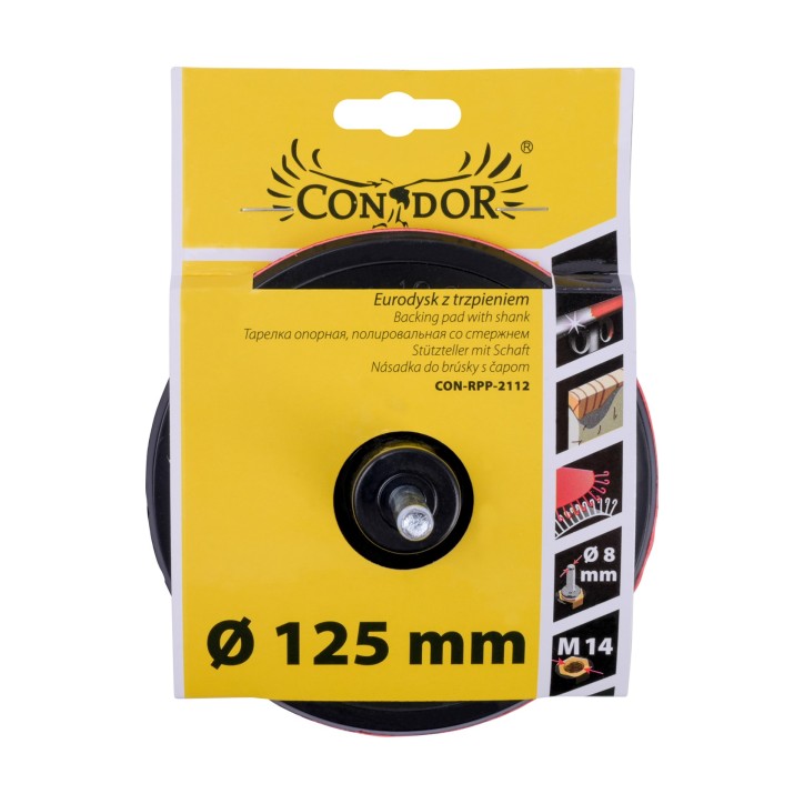 Dysk z rzepem 125 mm, z trzpieniem 8 mm