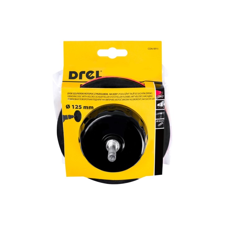 Dysk z rzepem 125 mm, z trzpieniem 6 mm