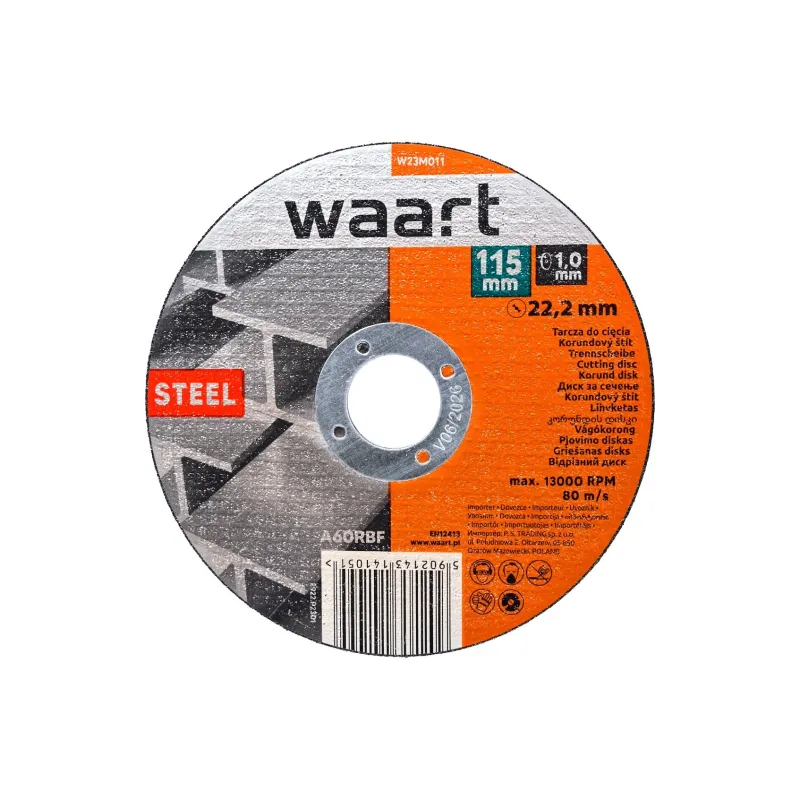 Tarcza korundowa 115 x 1.0 x 22.2 mm, do stali