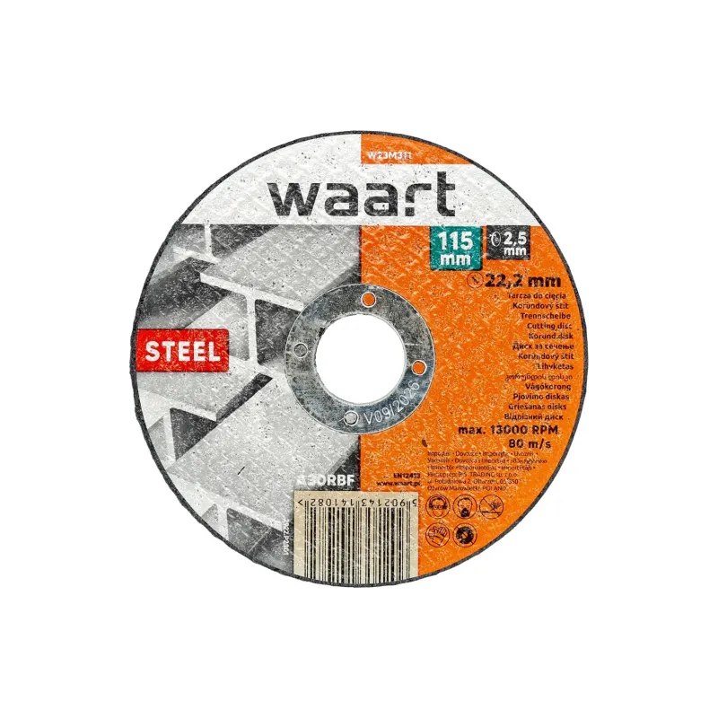 Tarcza korundowa 115 x 2.5 x 22.2 mm, do stali