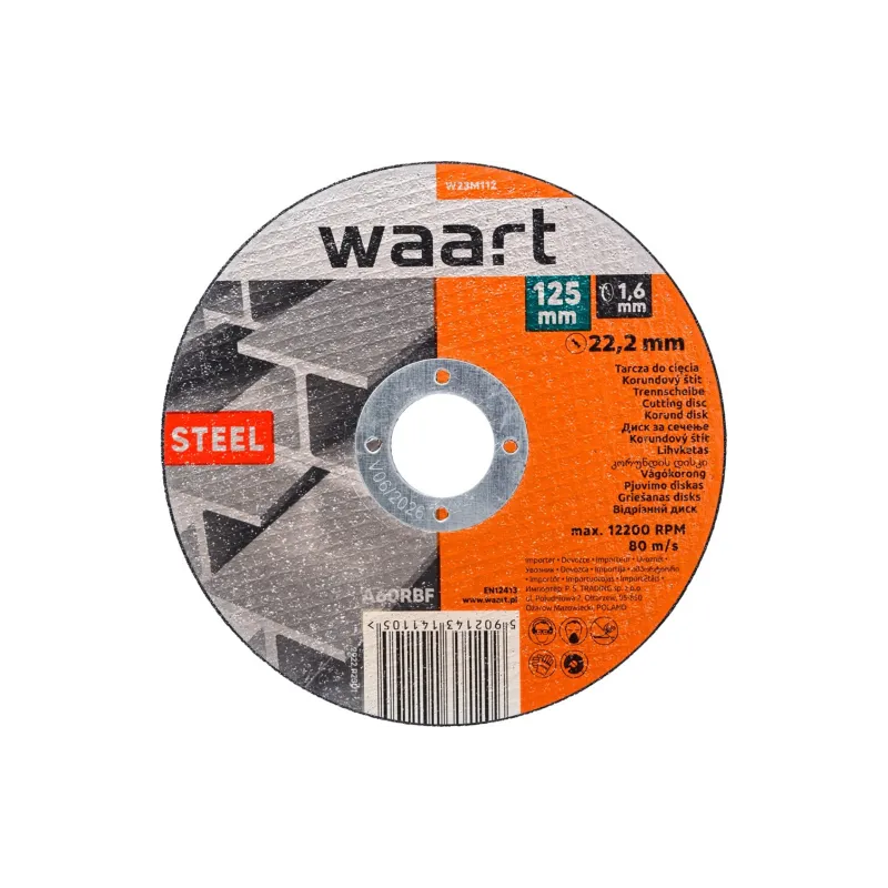 Tarcza korundowa 125 x 1.6 x 22.2 mm, do stali