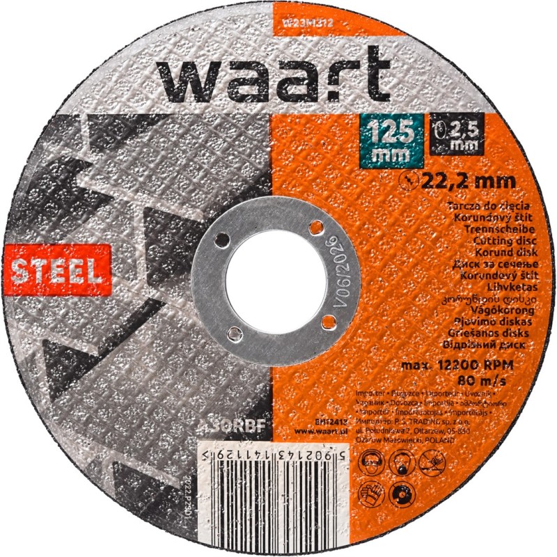 Tarcza korundowa 125 x 2.5 x 22.2 mm, do stali