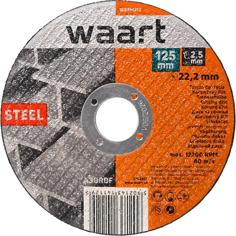 Tarcza korundowa 125 x 2.5 x 22.2 mm, do stali