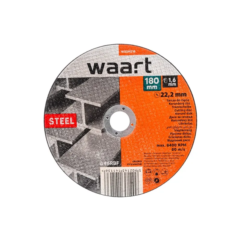 Tarcza korundowa 180 x 1.6 x 22.2 mm, do stali Tarcza korundowa 180 x 1.6 x 22.2 mm, do stali