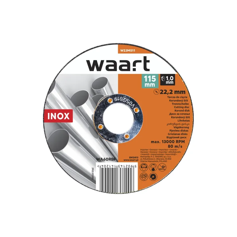 Tarcza korundowa 115 x 1.0 x 22.2 mm, do Inox Tarcza korundowa 115 x 1.0 x 22.2 mm, do Inox