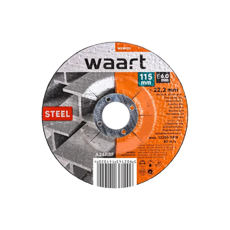 Tarcza korundowa szlifierska 115 x 6.0 x 22.2 mm, do stali