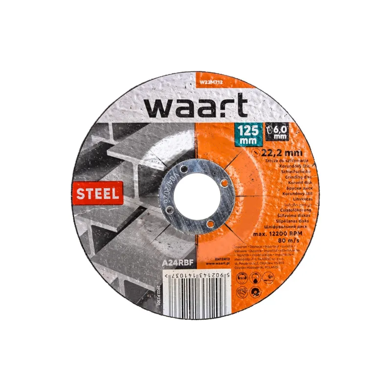 Tarcza korundowa szlifierska 125 x 6.0 x 22.2 mm, do stali Tarcza korundowa szlifierska 125 x 6.0 x 22.2 mm, do stali