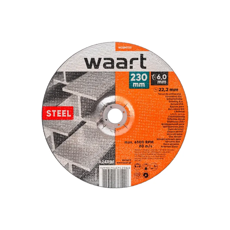 Tarcza korundowa szlifierska 230 x 6.0 x 22.2 mm, do stali Tarcza korundowa szlifierska 230 x 6.0 x 22.2 mm, do stali