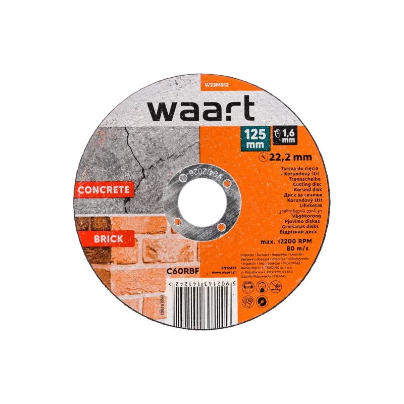 Tarcza korundowa 125 x 1.6 x 22.2 mm, do betonu