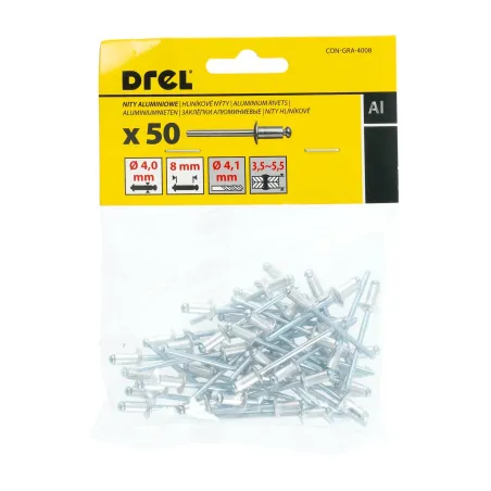 Nity aluminiowe 4.0 x 8.0 mm, 50 szt.