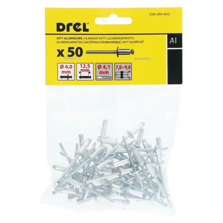 Nity aluminiowe 4.0 x 12.5 mm, 50 szt.
