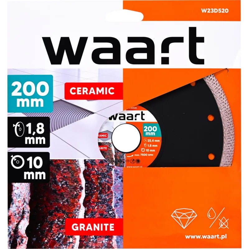 Tarcza diamentowa 200 x 25.4, warkoczowa Tarcza diamentowa 200 x 25.4, warkoczowa