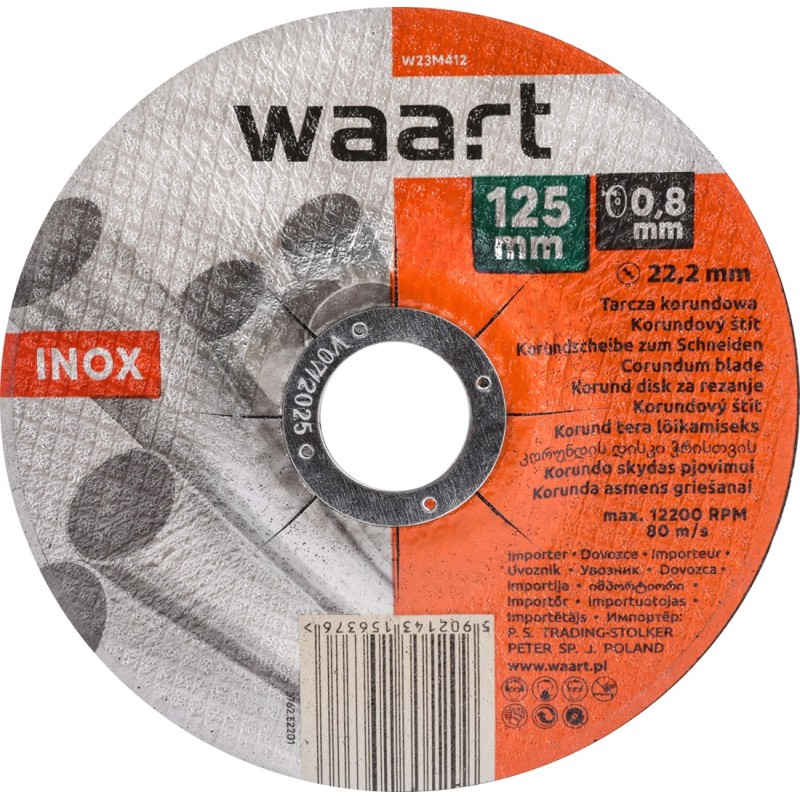 Tarcza korundowa 125 x 0.8 x 22.2 mm, do Inox Tarcza korundowa 125 x 0.8 x 22.2 mm, do Inox