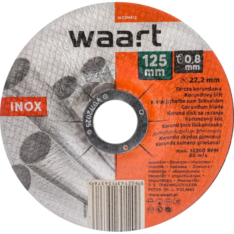 Tarcza korundowa 125 x 0.8 x 22.2 mm, do Inox Tarcza korundowa 125 x 0.8 x 22.2 mm, do Inox