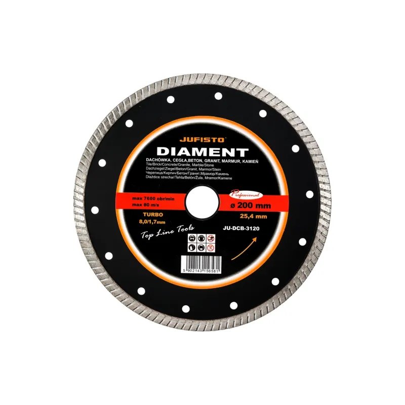 Tarcza diamentowa 200 x 25.4 mm, Turbo