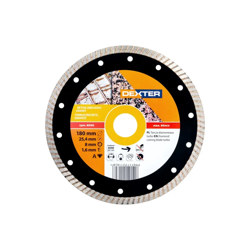 Tarcza diamentowa TURBO 180 x 1,6 x 25,4 mm Tarcza diamentowa TURBO 180 x 1,6 x 25,4 mm