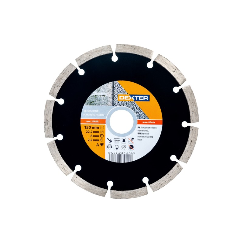 Tarcza diamentowa SEGMENTOWA 150 x 2,2 x 22,23 mm, DO BRUZDOWANIA