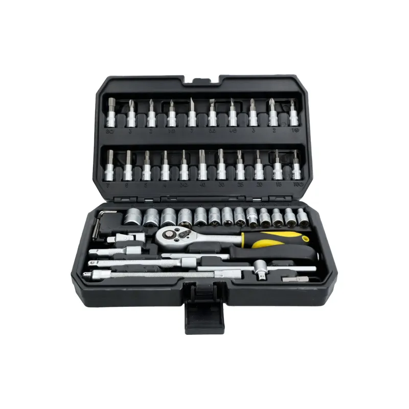 Zestaw kluczy nasadowych 1/4", 46 szt.