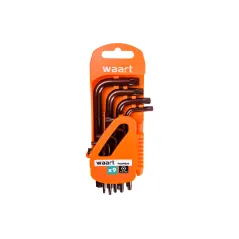 Klucze Torx z otworem T10-50, S2, 9 szt.