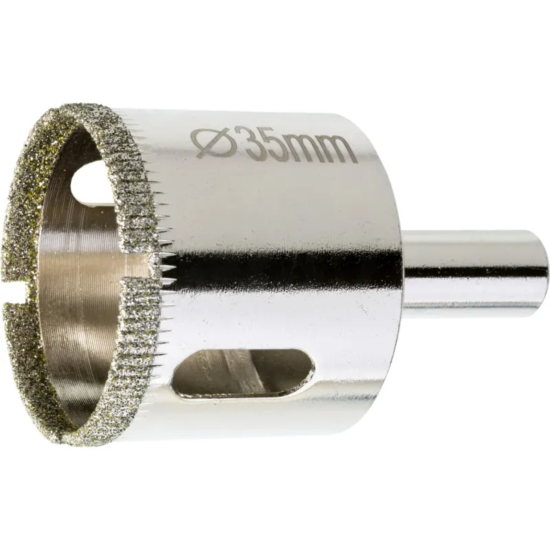 Otwornica z nasypem diamentowym 35 mm, diament galwanizowany Otwornica z nasypem diamentowym 35 mm, diament galwanizowany