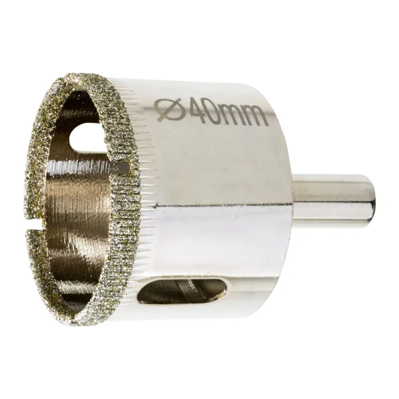 Otwornica z nasypem diamentowym 40 mm, diament galwanizowany Otwornica z nasypem diamentowym 40 mm, diament galwanizowany